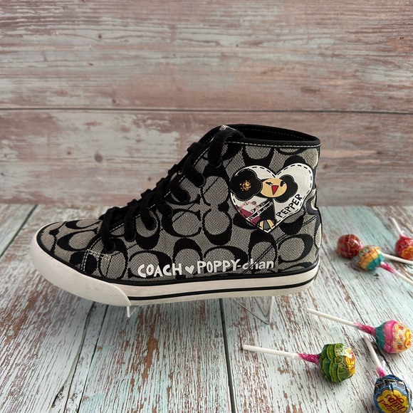 🔹Coach Women’s Black Printed Sneakers - Size 6B🔸 - Picture 2 of 16